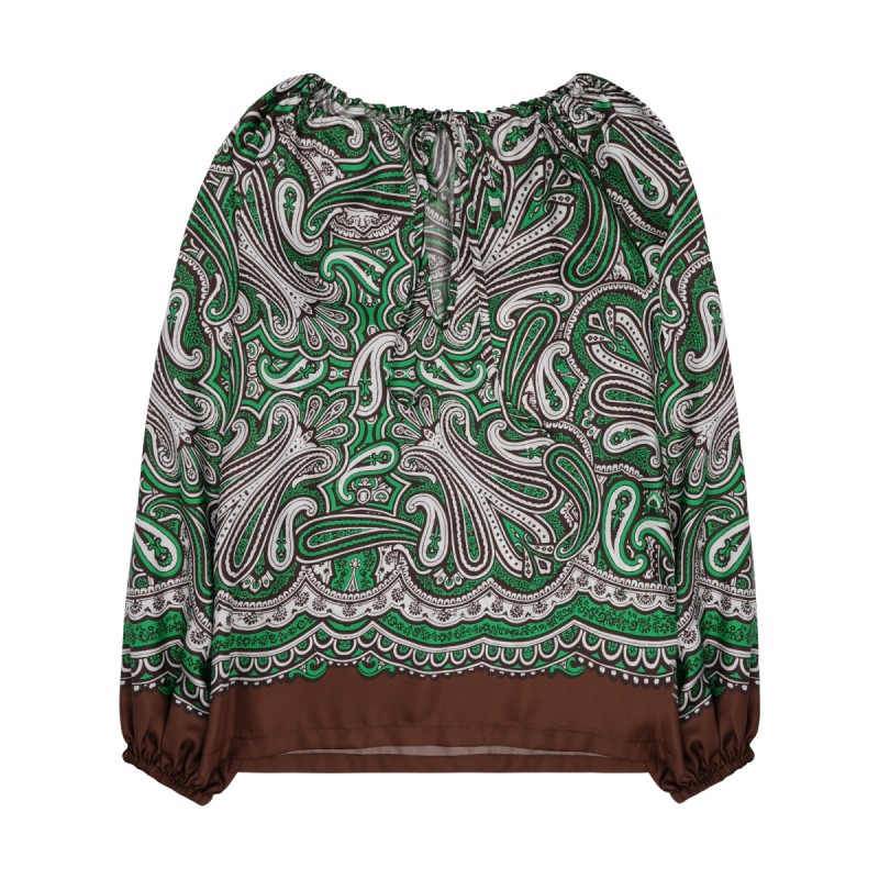BLUSA IN SETA CON STAMPA PAISLEY