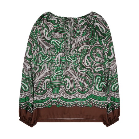 BLUSA IN SETA CON STAMPA PAISLEY