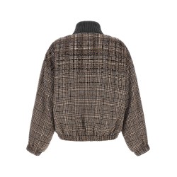 Sequin check bomber jacket