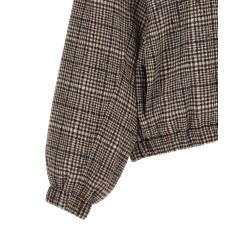 Sequin check bomber jacket