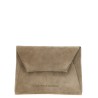 Monile suede clutch bag