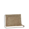 Monile suede clutch bag
