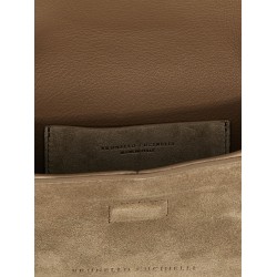 Monile suede clutch bag