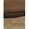 Monile suede clutch bag