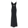 'Polka Dot Satin Lace Maxi' dress