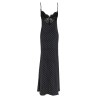 'Polka Dot Satin Lace Maxi' dress
