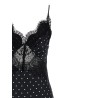 'Polka Dot Satin Lace Maxi' dress