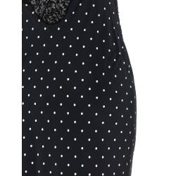'Polka Dot Satin Lace Maxi' dress