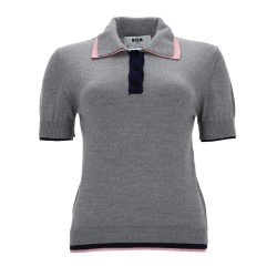 POLO IN LANA CON DOPPIO BORDO