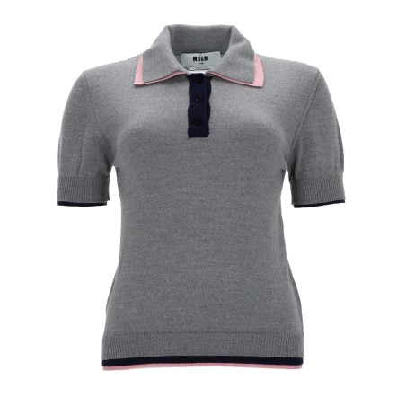 POLO IN LANA CON DOPPIO BORDO