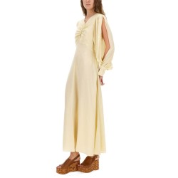 RUCHED SILK DRESS