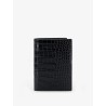 Leather wallet with crocodile print
