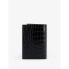 Leather wallet with crocodile print