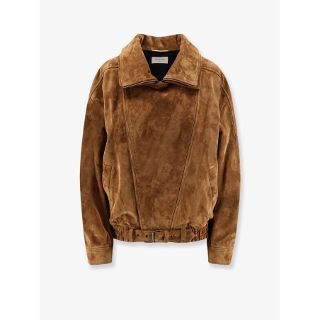 Oversized vintage split-leather jacket