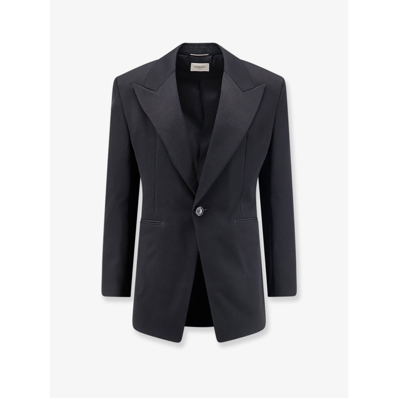 Single-breasted certified wool blazer