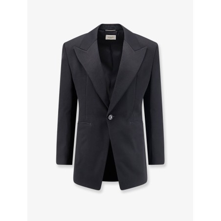Single-breasted certified wool blazer