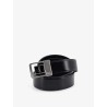 La 66 leather belt with silver metal buckle