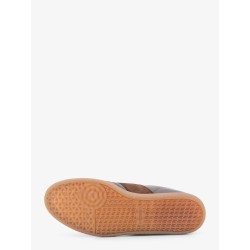 Allacciata Cassetta leather and suede sneakers