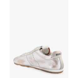 Plume vintage silver leather sneakers