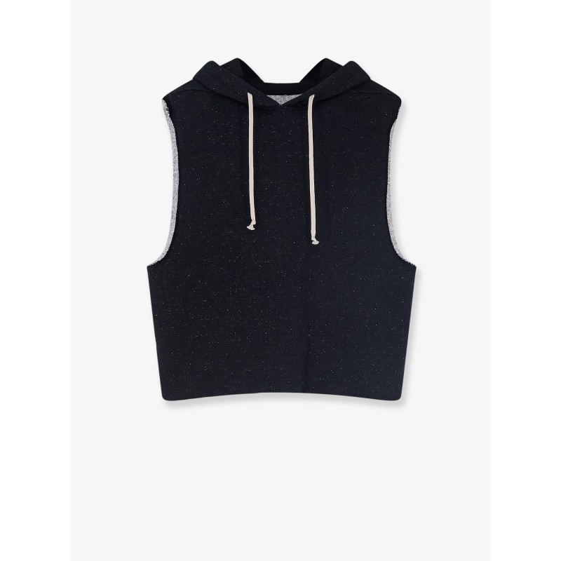 Certified wool and cotton sleeveless sweatshirt
