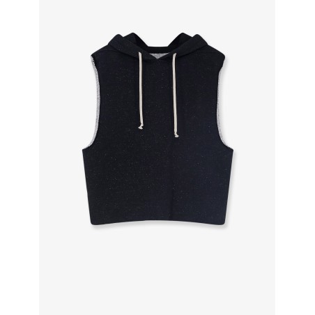 Certified wool and cotton sleeveless sweatshirt