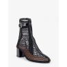 55 mesh and patent leather boots
