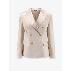 Double-breasted silk blazer