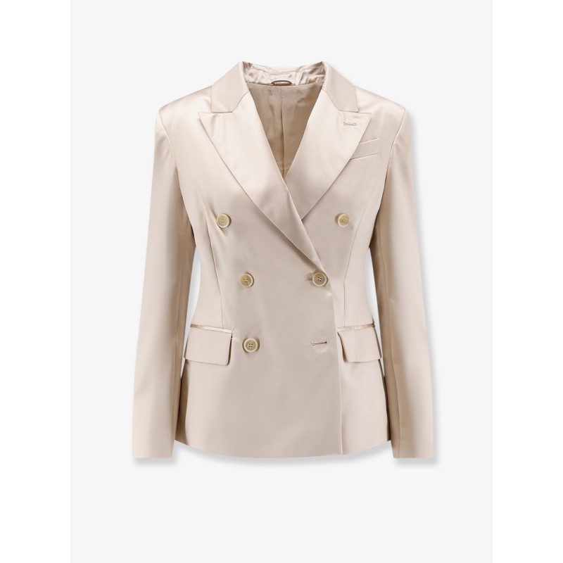 Double-breasted silk blazer