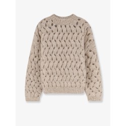 Perforated sweater with micro sequins