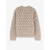 Perforated sweater with micro sequins