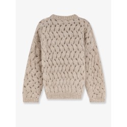 Perforated sweater with micro sequins