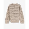 Perforated sweater with micro sequins