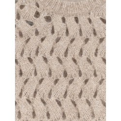 Perforated sweater with micro sequins