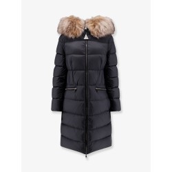 Boedic long down jacket with fur detail