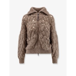 Perforated cardigan with micro-sequins