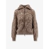 Perforated cardigan with micro-sequins