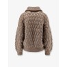 Perforated cardigan with micro-sequins