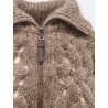 Perforated cardigan with micro-sequins