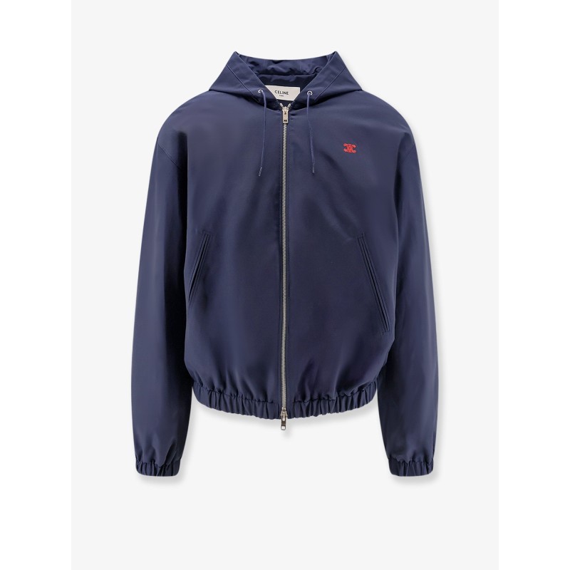 Cotton blend hooded jacket