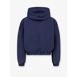 Cotton blend hooded jacket