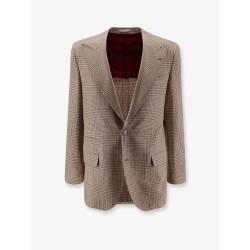 Single-breasted wool and cashmere blazer