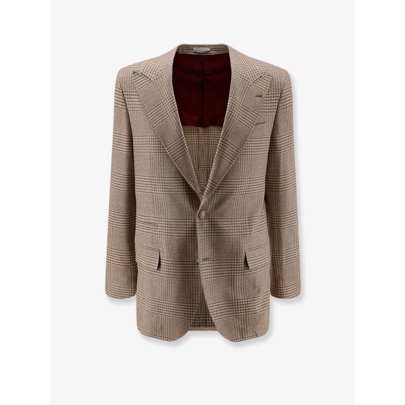 Single-breasted wool and cashmere blazer