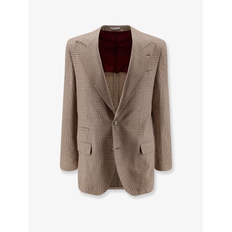 Single-breasted wool and cashmere blazer