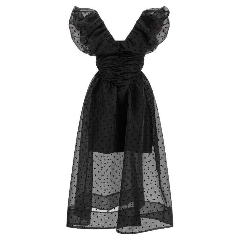 'Black Organza Ruched' dress