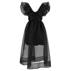 'Black Organza Ruched' dress
