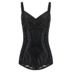 Satin and lace corsetry bodysuit