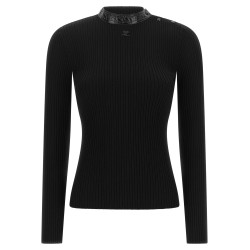 Vinyl collar sweater