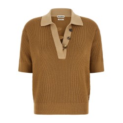 Waffle stitch polo shirt