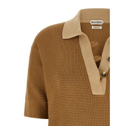Waffle stitch polo shirt