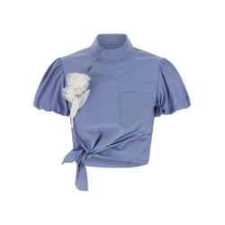 'Blue Cotton Tie Side' top
